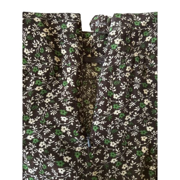 Charter Club Size 6 100% Cotton Corduroy Ditzy Floral Print Pleated Midi Skirt - Picture 5 of 6